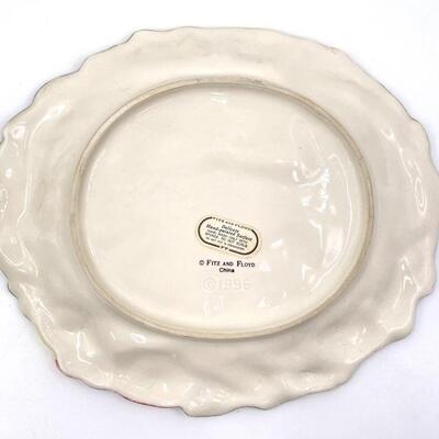 FITZ AND FLOYD HAND-PAINTED COUNTRY-STYLE DECORATIVE PLATES SET OF 2
