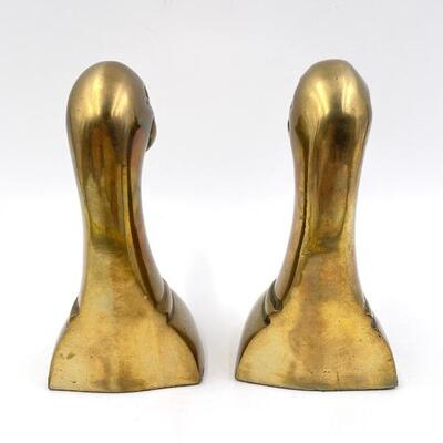 VINTAGE BRASS DUCK BOOKENDS