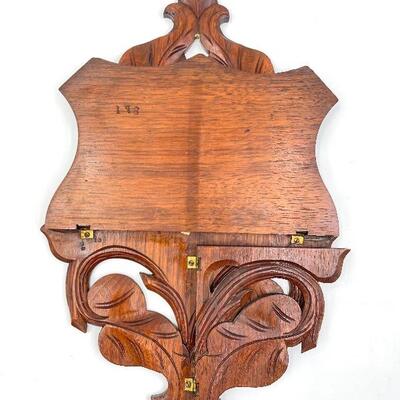 WOODEN CARVED FOLDING WALL SHELF