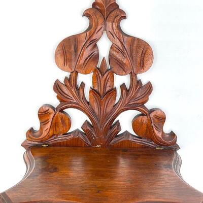 WOODEN CARVED FOLDING WALL SHELF