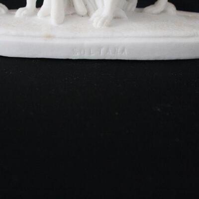 Lot #232: Art Deco Statue Lady with Borzoi Dogs 