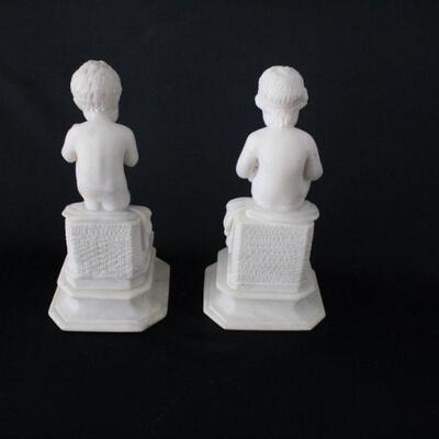 Lot #236: Vintage Italian Studying Boy Marble Bookends Set