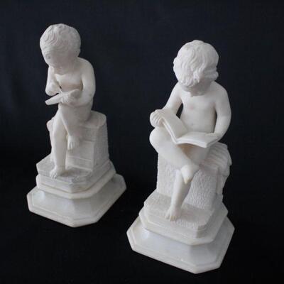 Lot #236: Vintage Italian Studying Boy Marble Bookends Set