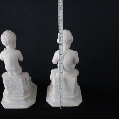 Lot #236: Vintage Italian Studying Boy Marble Bookends Set