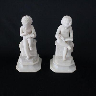 Lot #236: Vintage Italian Studying Boy Marble Bookends Set