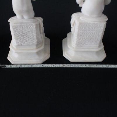 Lot #236: Vintage Italian Studying Boy Marble Bookends Set