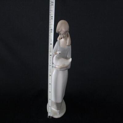 Lot #241: Lladro #A3500 #4549 Three Ducks & Girl Holding Duck Porcelain Figurines