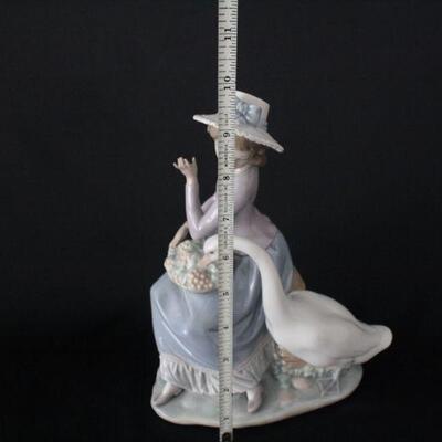 Lot #243: Lladro #3054 Girl Seated with Goose Porcelain Figurine