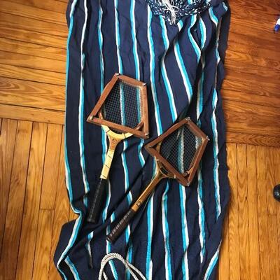 Lot 113B2:  Tennis Rackets and Boho Hammock 
