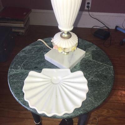 Lot 115B2: Plant Stand, Milk Glass Snack Sets and More