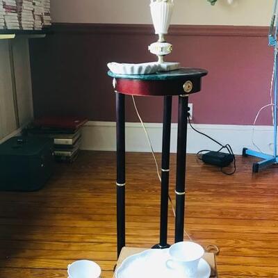 Lot 115B2: Plant Stand, Milk Glass Snack Sets and More