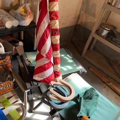Lot 308: Croquet Set, Lawn Chairs, Flags and more