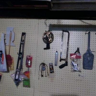 Lot 314: Basement Pegboard Tools