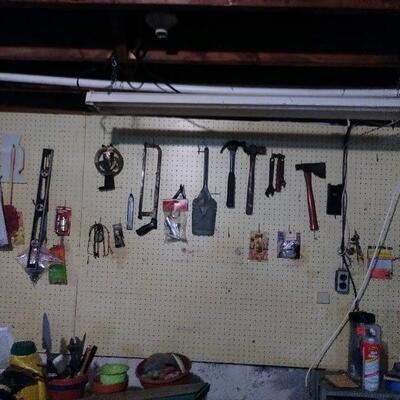 Lot 314: Basement Pegboard Tools