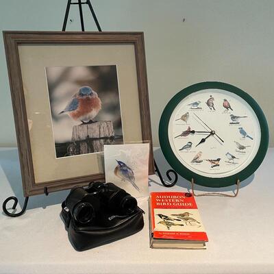 Lot 147 - Tasco Binoculars, Bird Artwork, Bird Clock Birding & More
