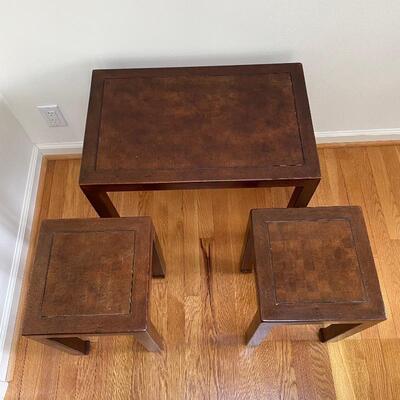 Lot 153 - Henredon Checkered Nesting Tables