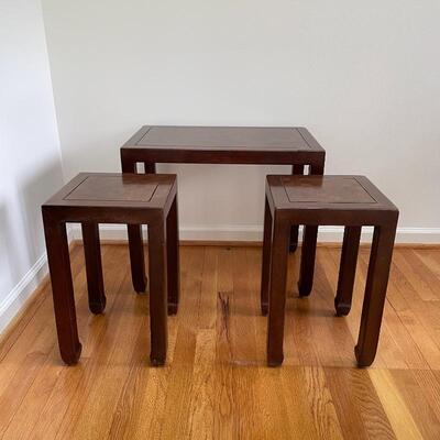 Lot 153 - Henredon Checkered Nesting Tables