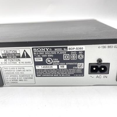 SONY BDP-S360 BLU-RAY PLAYER *NO POWER CORD*