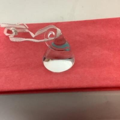 G - 836  Waterford Crystal Ornament & Artisan Signed Kiss Ornament 
