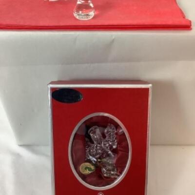 G - 836  Waterford Crystal Ornament & Artisan Signed Kiss Ornament 