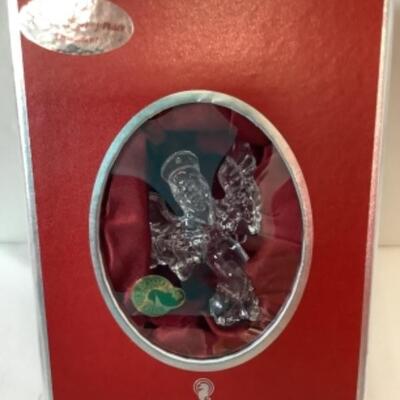 G - 836  Waterford Crystal Ornament & Artisan Signed Kiss Ornament 