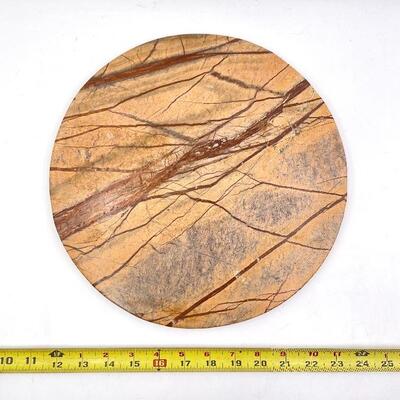 LARGE MARBLED ROUND STONE TRAY