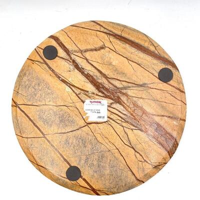 LARGE MARBLED ROUND STONE TRAY