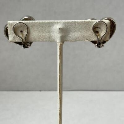 K650 18k Yellow Gold  and Sterling Heart Shaped Pierced Earrings 