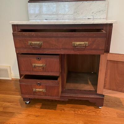 Lot 157 - Antique Marble Top Vanity