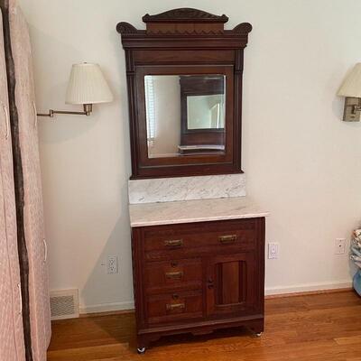 Lot 157 - Antique Marble Top Vanity