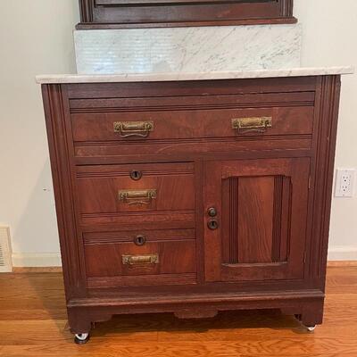 Lot 157 - Antique Marble Top Vanity