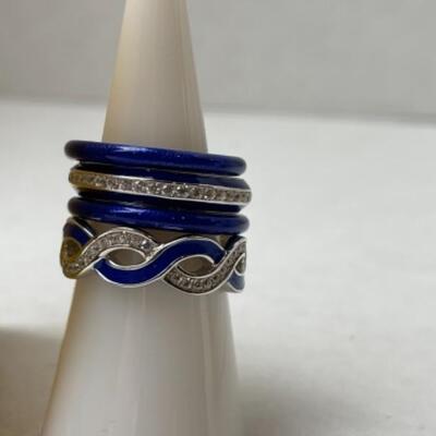 K655 NÃ©w  Hidalgo for Diamonique Stacking Enamel Rings 