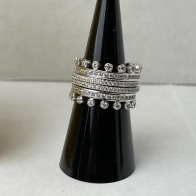 K656 New Hidalgo for Diamonique Sterling CZ Stacking Rings 