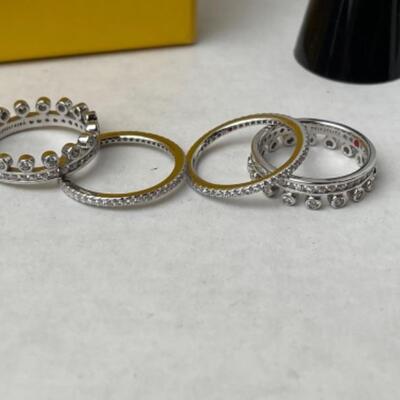 K656 New Hidalgo for Diamonique Sterling CZ Stacking Rings 