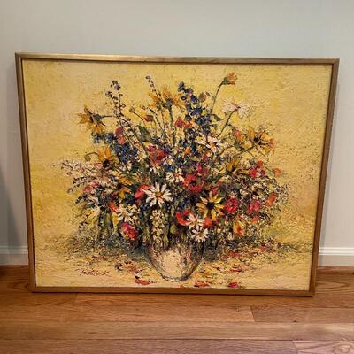 Lot 158 - Gael Baldock Floral Oil Painting 