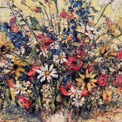 Lot 158 - Gael Baldock Floral Oil Painting 