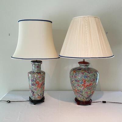Lot 159 - Matching Hand Painted Lamps