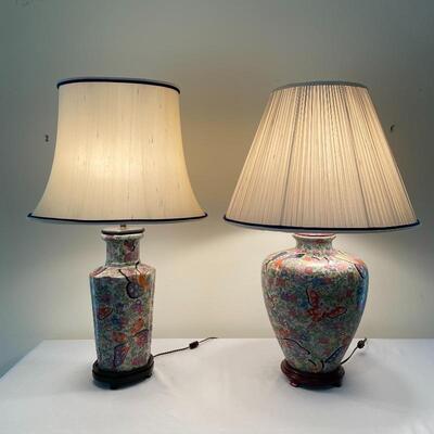 Lot 159 - Matching Hand Painted Lamps