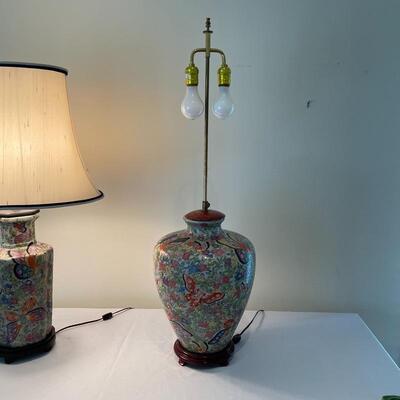 Lot 159 - Matching Hand Painted Lamps