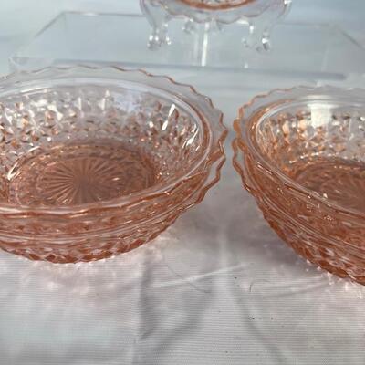 Pink Depression Glass Dessert Dish (6)