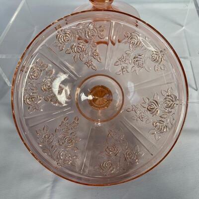 Federal Glass Co Sharon EAPG Covered Candy Dish