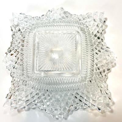 Square Waves Patterned Glass Candy Dish