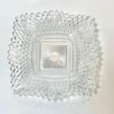 Square Waves Patterned Glass Candy Dish