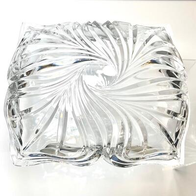  Lead Crystal Pansy Rectangle Candy Dish