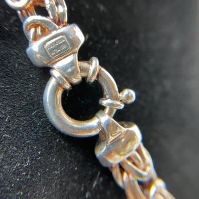 K662 Italian Sterling Silver Byzantine Link Necklace 