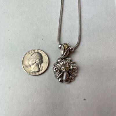 K664 14k Yellow Gold Sterling Necklace/Pendant by Anita Selinger 