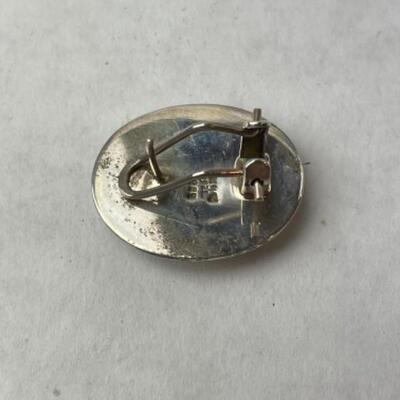 K665 Sterling Chalcedony Oval Earrings and Glass Pendant