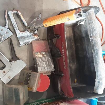lot 169 -Red tool box/contents; blue container/contents,etc