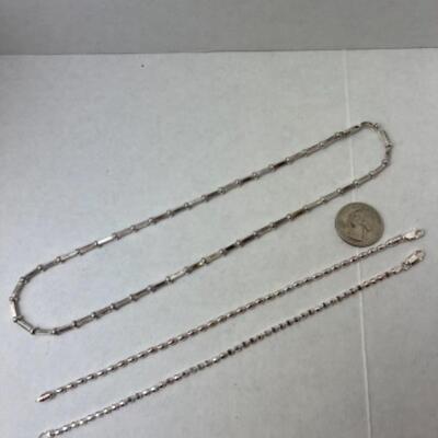 K666 Sterling Silver Necklace and Two Bracelets 