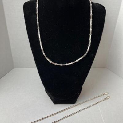 K666 Sterling Silver Necklace and Two Bracelets 